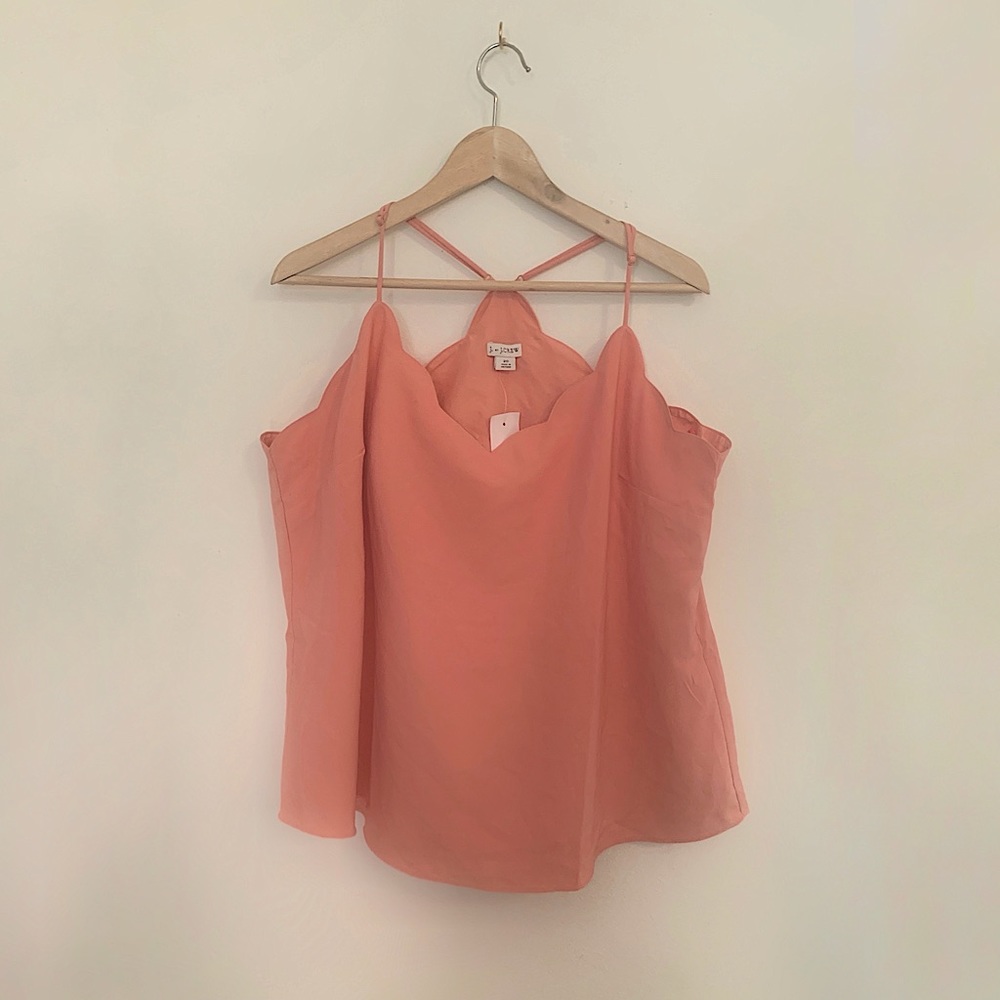 J. Crew Scalloped Cami in Coral/Salmon Color